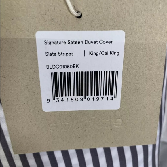 NEW Ettitude Sateen Bamboo Lyocell Duvet Cover Striped Organic Cotton - Picture 6 of 9